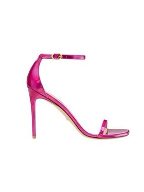 Stuart Weitzman Nudistcurve 100 Sandal in Metallic Pink (Size: 7.5)